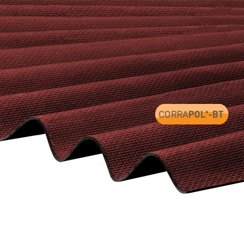 Clear Amber Corrapol-BT Corrugated Bitumen Roofing Sheet 930mm X 2000mm Red