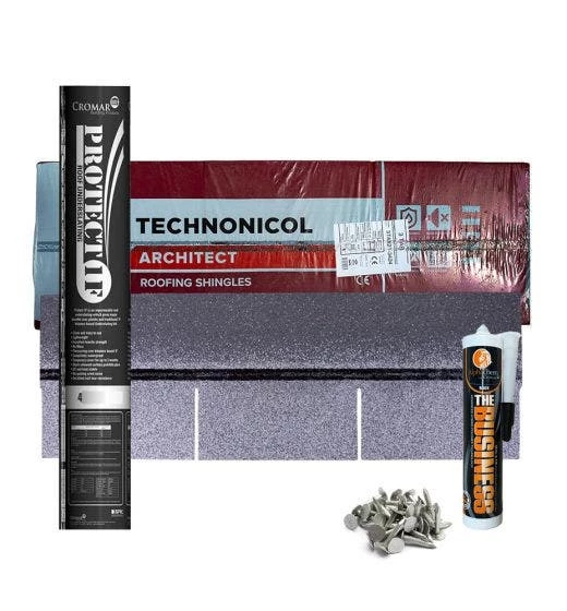 Square Butt Felt Roof Shingles 21m2 Complete Kit