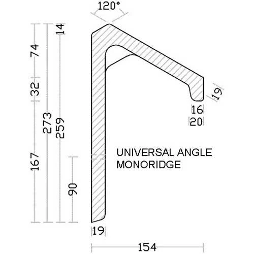 BMI Redland Universal Angle Mono Ridge 34 Terracotta (Smooth) 450mm 7148-34 - Image 3